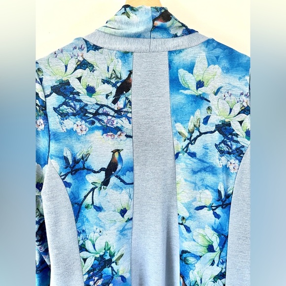 Soft Surroundings Tea Garden Topper Ethereal Open Front Blue Cardigan Sz Medium - Picture 8 of 11